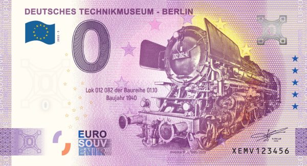 0 Euro Souvenir bankovka - DEUTSCHES TECHNIKMUSEUM - BERLIN 2022-5