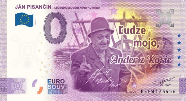 0 Euro Souvenir bankovka - JÁN PISANČIN 2024-1