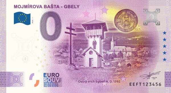 0 Euro Souvenir bankovka - MOJMÍROVA BAŠTA - GBELY 2024-1
