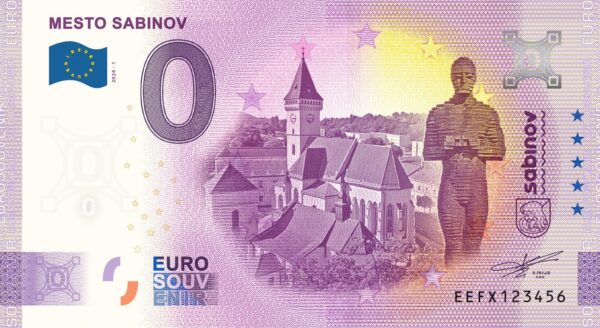 0 Euro Souvenir bankovka - MESTO SABINOV 2024-1