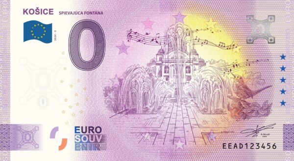 0 Euro Souvenir bankovka - KOŠICE - SPIEVAJÚCA FONTÁNA 2024-5
