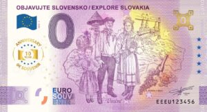 0 Euro Souvenir bankovka - OBJAVUJTE SLOVENSKO / EXPLORE SLOVAKIA 2025-3 - ANNIVERSARY