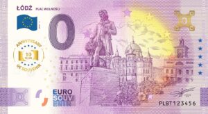 0 Euro Souvenir bankovka - ŁÓDŹ - PLAC WOLNOŚCI 2025-1 - ANNIVERSARY