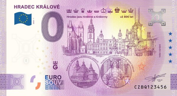 0 Euro Souvenir bankovka - HRADEC KRÁLOVÉ 2025-1