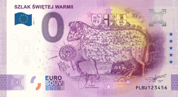 0 Euro Souvenir bankovka - SZLAK ŚWIĘTEJ WARMII 2025-1