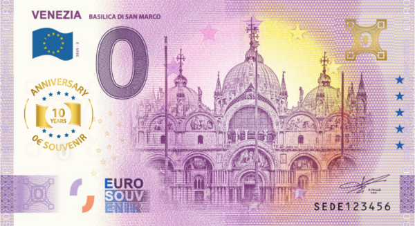 0 Euro Souvenir bankovka - VENEZIA - BASILICA DI SAN MARCO 2025-2 - ANNIVERSARY