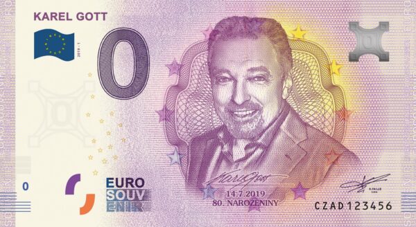 0 Euro Souvenir bankovka - KAREL GOTT 2019-1