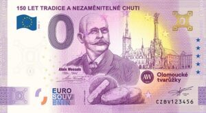 0 Euro Souvenir bankovka - 50 LET TRADICE A NEZAMĚNITELNÉ CHUTI (Olomoucké tvarůžky) 2026-1 so zlatým hologramom