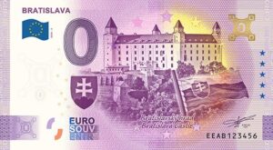 0 Euro Souvenir bankovka - BRATISLAVA 2026-2 so zlatým hologramom (dotlač)