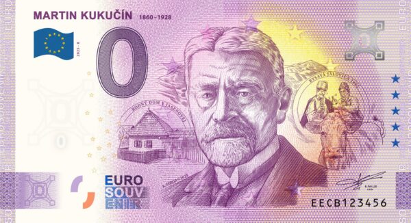0 Euro Souvenir bankovka - MARTIN KUKUČÍN 2025-8