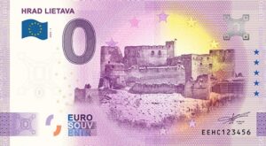 0 Euro Souvenir bankovka - HRAD LIETAVA 2025-1