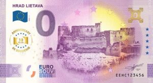 0 Euro Souvenir bankovka - HRAD LIETAVA 2025-1 - ANNIVERSARY