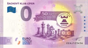 0 Euro Souvenir bankovka - ŠACHOVÝ KLUB CÍFER 2026-2