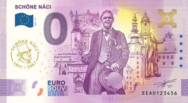 0 Euro Souvenir bankovka - SCHÖNE NÁCI 2026-14 so zlatou prítlačou
