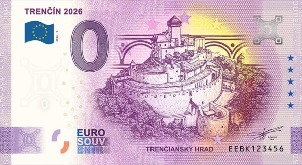 0 Euro Souvenir bankovka - TRENČÍN 2026 | 2026-3