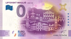 0 Euro Souvenir bankovka - LIPTOVSKÝ MIKULÁŠ 2026-2 so zlatým hologramom