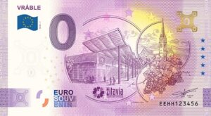 0 Euro Souvenir bankovka - VRÁBLE 2026-1 so zlatým hologramom
