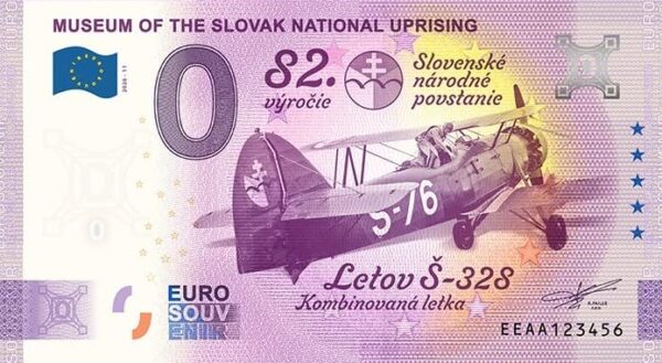 0 Euro Souvenir bankovka - MUSEUM OF THE SLOVAK NATIONAL UPRISING 2026-11