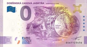 0 Euro Souvenir bankovka - DOBŠINSKÁ ĽADOVÁ JASKYŇA 2026-11 so zlatým hologramom