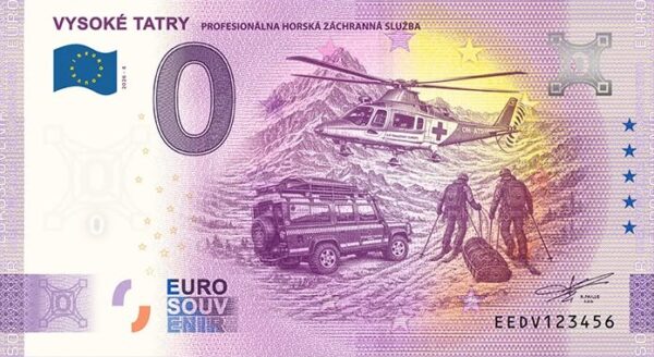 0 Euro Souvenir bankovka - VYSOKÉ TATRY - HORSKÁ SLUŽBA 2026-4