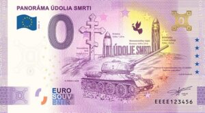 0 Euro Souvenir bankovka - PANORÁMA ÚDOLIA SMRTI 2026-4 so zlatým hologramom