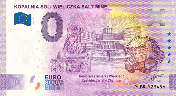 0 Euro Souvenir bankovka - KOPALNIA SOLI WIELICZKA 2026-5