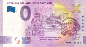 0 Euro Souvenir bankovka - KOPALNIA SOLI WIELICZKA 2026-5 so zlatým hologramom