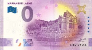 0 Euro Souvenir bankovka - MARIÁNSKÉ LÁZNĚ 2026-1 so zlatým hologramom
