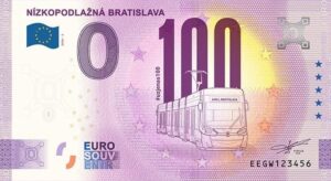 0 Euro Souvenir bankovka - NÍZKOPODLAŽNÁ BRATISLAVA 2026-2