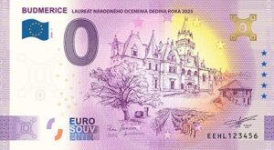 0 Euro Souvenir bankovka - BUDMERICE 2026-1 so zlatým hologramom
