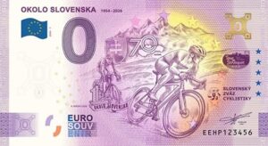 0 Euro Souvenir bankovka - OKOLO SLOVENSKA 2026-1 so zlatým hologramom