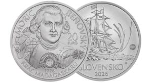 20 EURO - 250. výročie vyhlásenia Mórica Beňovského za kráľa Madagaskaru - BK