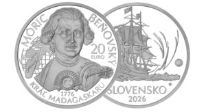 20 EURO - 250. výročie vyhlásenia Mórica Beňovského za kráľa Madagaskaru - PROOF