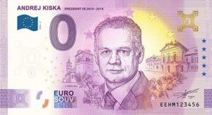 0 Euro Souvenir bankovka - ANDREJ KISKA 2026-4 so zlatým hologramom