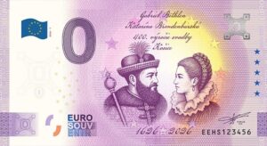0 Euro Souvenir bankovka - SVADBA GABRIELA BETHLENA A KATARÍNY BRANDENBURSKEJ 2026-1